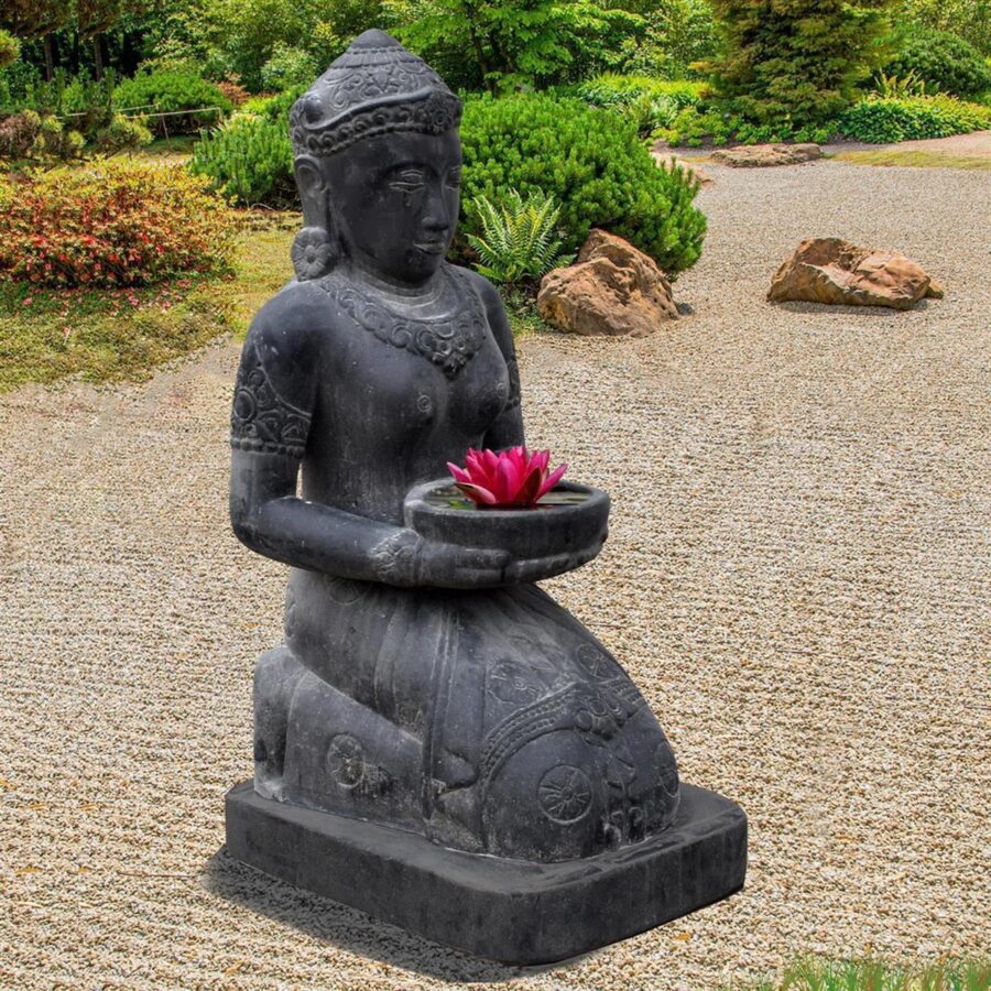 100cm Gartenfigur Hinduistische Goettin Ballari Mit Wasserschale 42