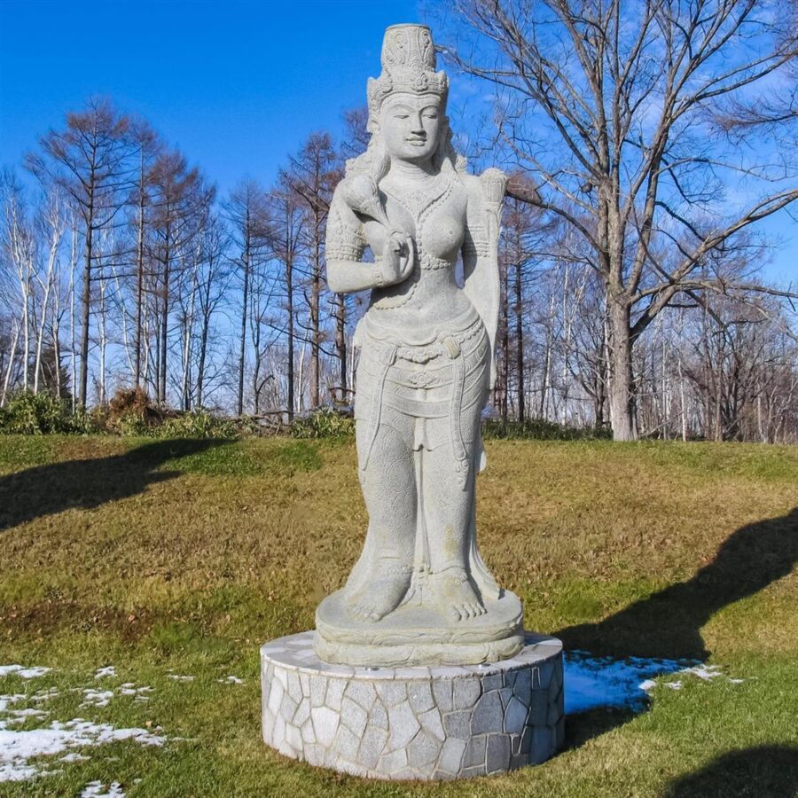 Buddha Figur Hinduistische Goettin Ranchi Basalt 24